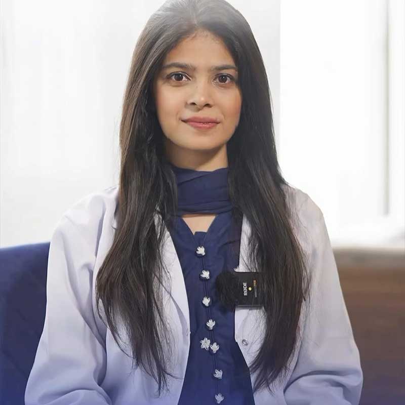 Dr. Shiza Rauf, Nutritionist and Dietitian at MD Health Center, Lahore